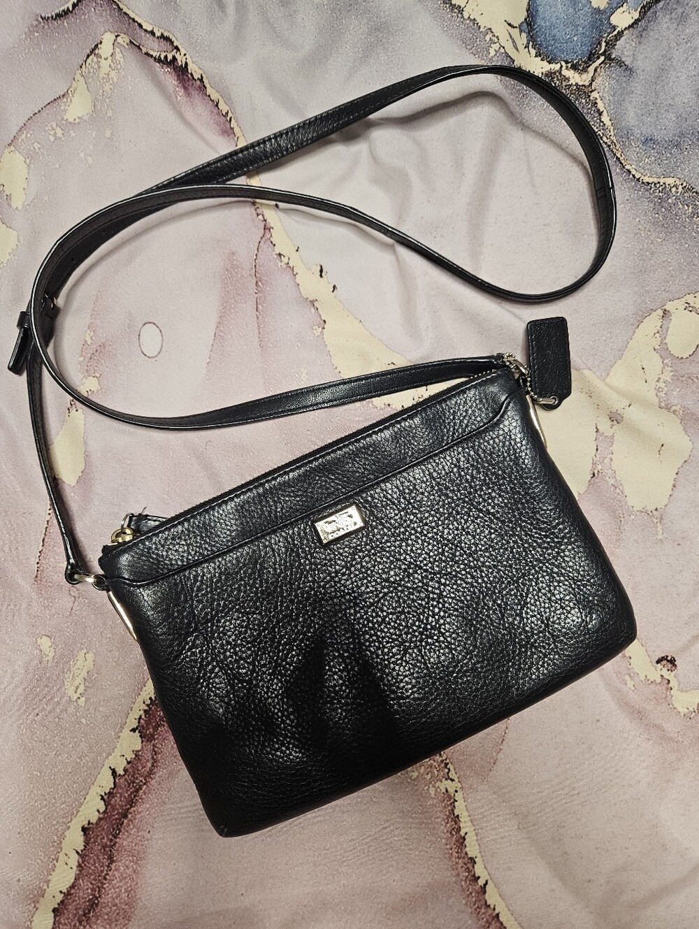 Coach Black Pebbled Leather Crossbody Bag